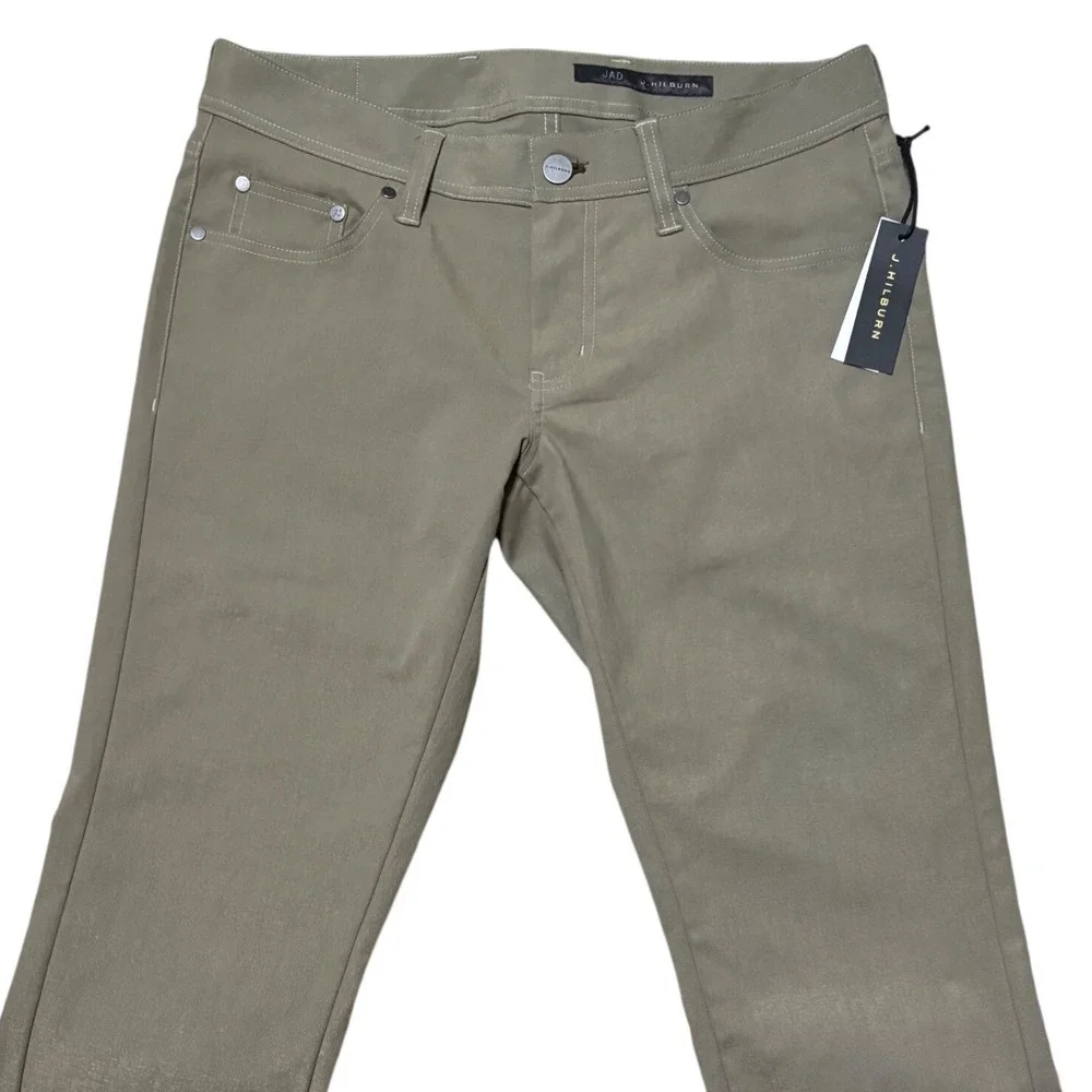 J. Hilburn Mens Olive Green Tech Stretch Twill 5-Pocket Tailored Pants‎ 32x27.5